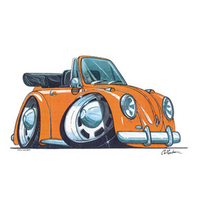 Unbranded VW Beetle Convertable - Orange T-shirt