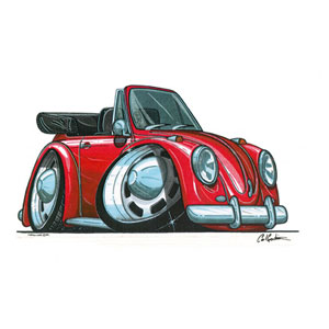 Unbranded VW Beetle Convertable - Red Kids T-shirt