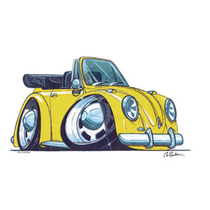 Unbranded VW Beetle Convertable - Yellow Kids T-shirt