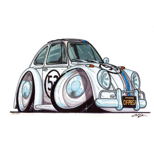 Unbranded VW Beetle Herbie - White Kids T-shirt