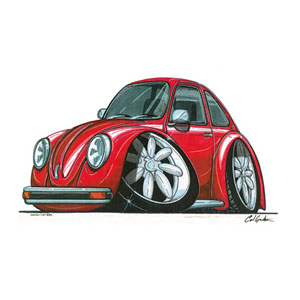 Unbranded VW Beetle Mk 2 - Red T-shirt