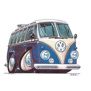 Unbranded VW split screen Camper - Blue Kids T-shirt