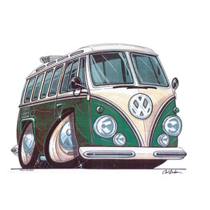 Unbranded VW split screen Camper - Green Kids T-shirt