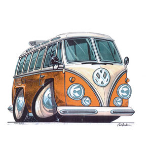 Unbranded VW split screen Camper - Orange Kids T-shirt