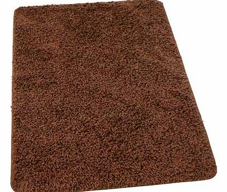 Unbranded Washable Shaggy Bath Mat - Chocolate