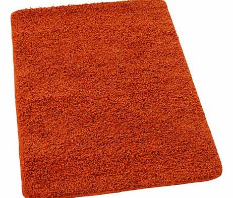 Unbranded Washable Shaggy Bath Mat - Terracotta