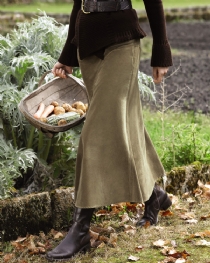 Unbranded Washed Velvet Flared Skirt