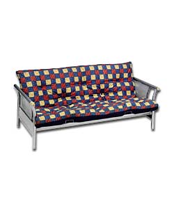 Washington Futon and Blue Multi-Check Mattress