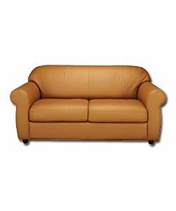 Couch Settee Sofa Brown Chocolate Tan Leather