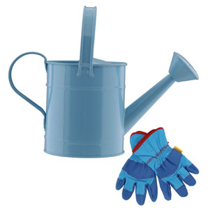 Watering Can and Gloves- Blue