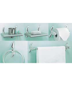 Comprises towel rail, toothbrush/tumbler holder, s