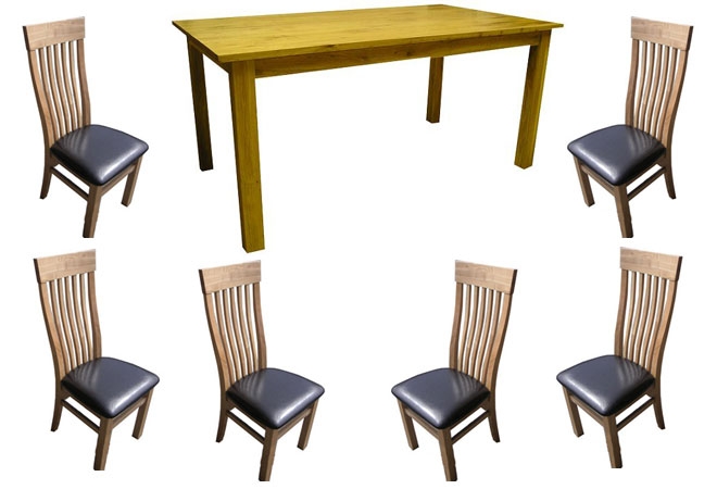 Unbranded Waverley Oak Dining Table 1650mm and 6 Waverley