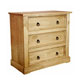 Unbranded Waxed Pine 3 Drawer Chest
