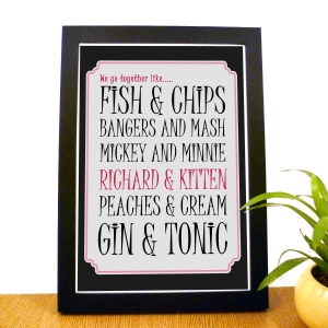 Unbranded We Go Together Personalised Poster