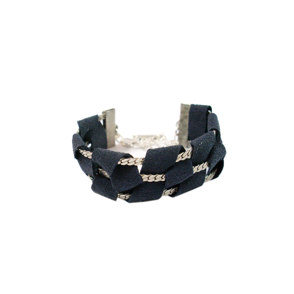 Unbranded Weave Suede Tape Bracelet - Blue