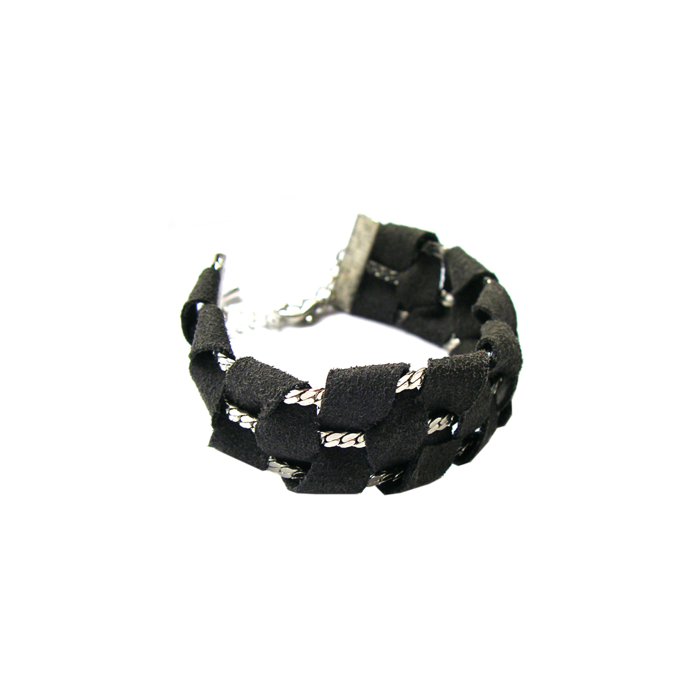 Unbranded Weave Suede Tape Bracelet - Grey