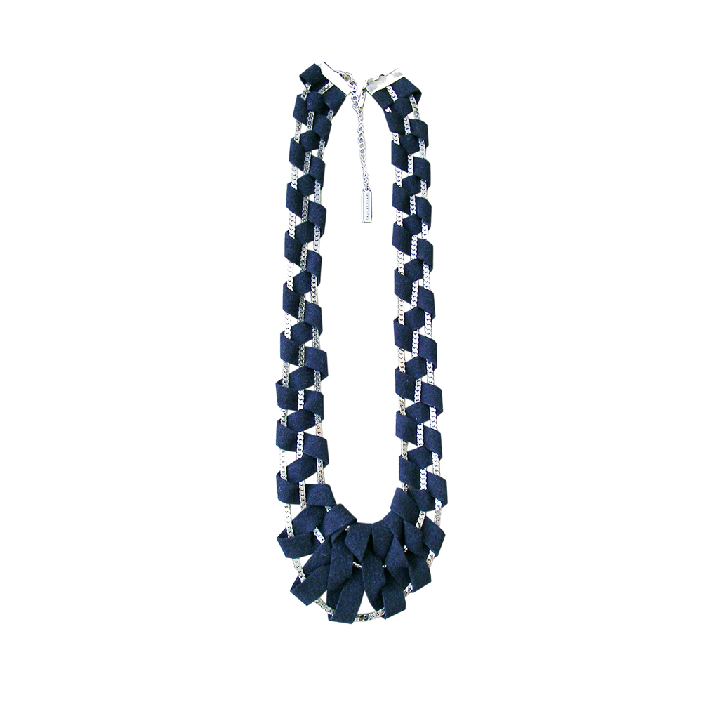 Unbranded Weave Suede Tape Necklace - Blue