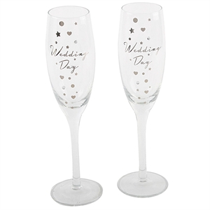 Unbranded Wedding Day Champagne Flutes - Pair