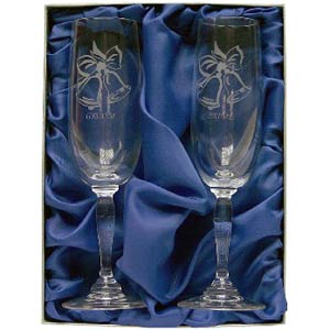 Unbranded Wedding Day Crystal Champagne Flutes