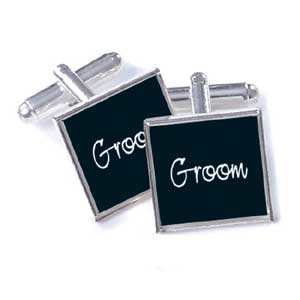 Wedding Groom Cufflinks - Black
