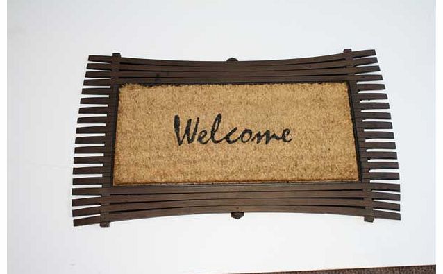 Welcome Grid Coir Doormat - 75cm x 45cm