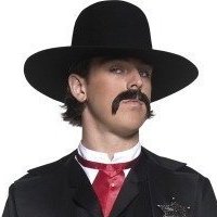 Unbranded Western Sheriff - Wide Brimmed Black Hat