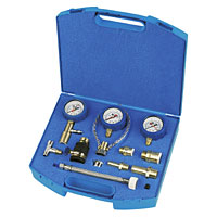 Pressure tests most common applications with a selection of connectors and gauges, accurate to