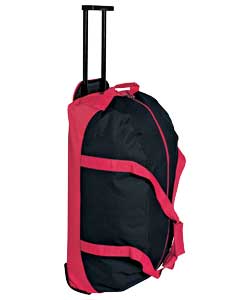 Unbranded Wheeled 68.5cm Holdall - Navy and Pink
