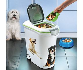 At last, heres a smart way to store and dispense your pets food. Voted best innovation by 4,000 pet lovers in Germany, this food store is air-tight to keep dry food fresh and preserve all the essential vitamins, with easy-access top opening and dog