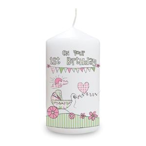 Unbranded Whimsical Pram 1st Birthday Candle