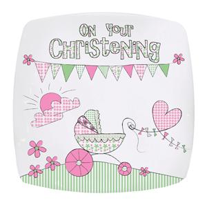 Unbranded Whimsical Pram Chirstening Plate
