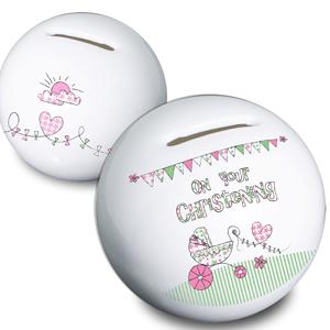 Unbranded Whimsical Pram Christening Moneybox