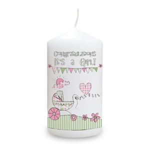 Unbranded Whimsical Pram Its a Girl Candle