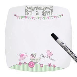 Unbranded Whimsical Pram Its a Girl Message Plate