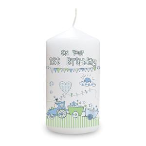 Unbranded Whimsical Train 1st Birthday Candle