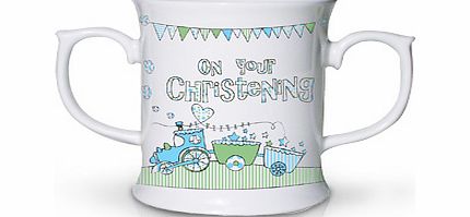 Unbranded Whimsical Train Christening Loving Mug