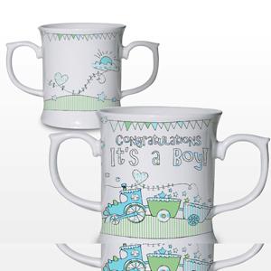 Unbranded Whimsical Train Its a Boy Loving Mug