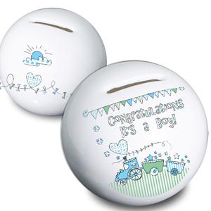 Unbranded Whimsical Train Its a Boy Moneybox