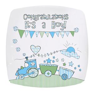 Unbranded Whimsical Train Its a Boy Plate