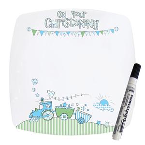 Unbranded Whimsical Traing Christening Message Plate