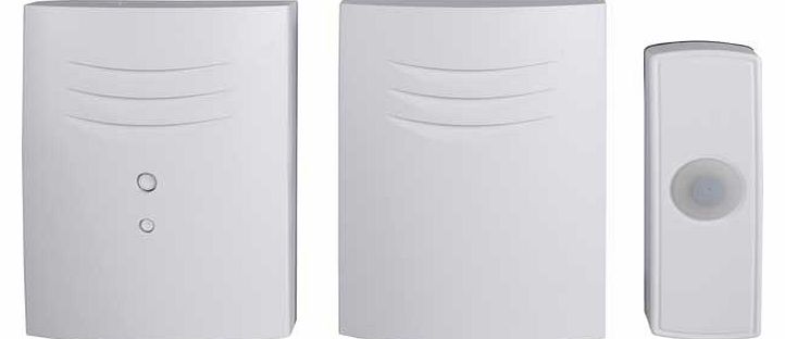 Unbranded White 60m Glow in the Dark Push Twin Pack Doorbell