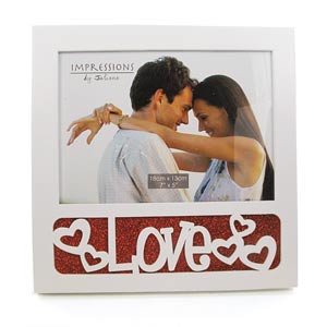 Unbranded White and Red Glitter Love 7 x 5 Photo Frame