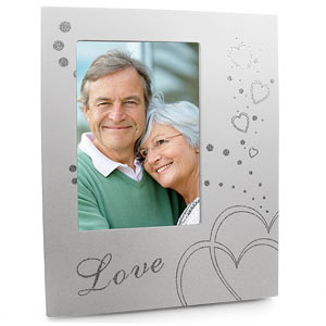 Unbranded White and Silver Love 4 x 6 Photo Frame