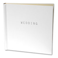 white and silver textured wedding album