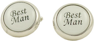 Unbranded White Best Man Cufflinks