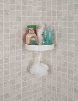 Unbranded White Carousel Corner Bathroom Shelf - Set of 2