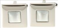 Unbranded White Catseye Square Cufflinks by Simon Carter