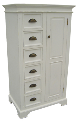 KRISTINA COMBINATION WARDROBE IN A DISTRESSED WHITE PAINTED FINISH