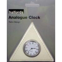 White Dashboard Analogue Pyramid Clock