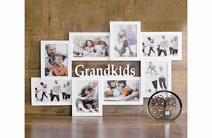 Unbranded White Eight Multi Photo Wall Hanging Grandkids